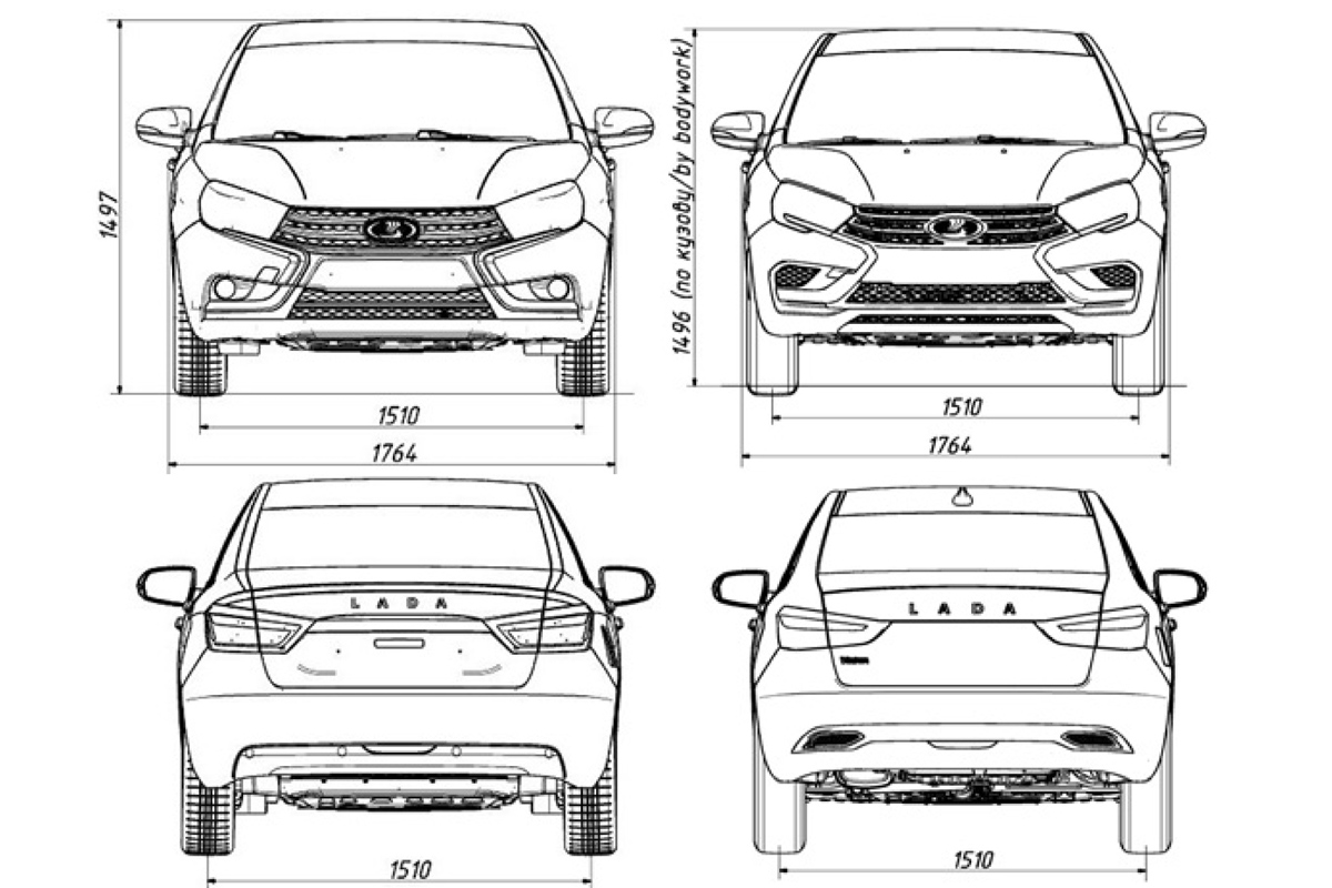 Лада веста чертеж