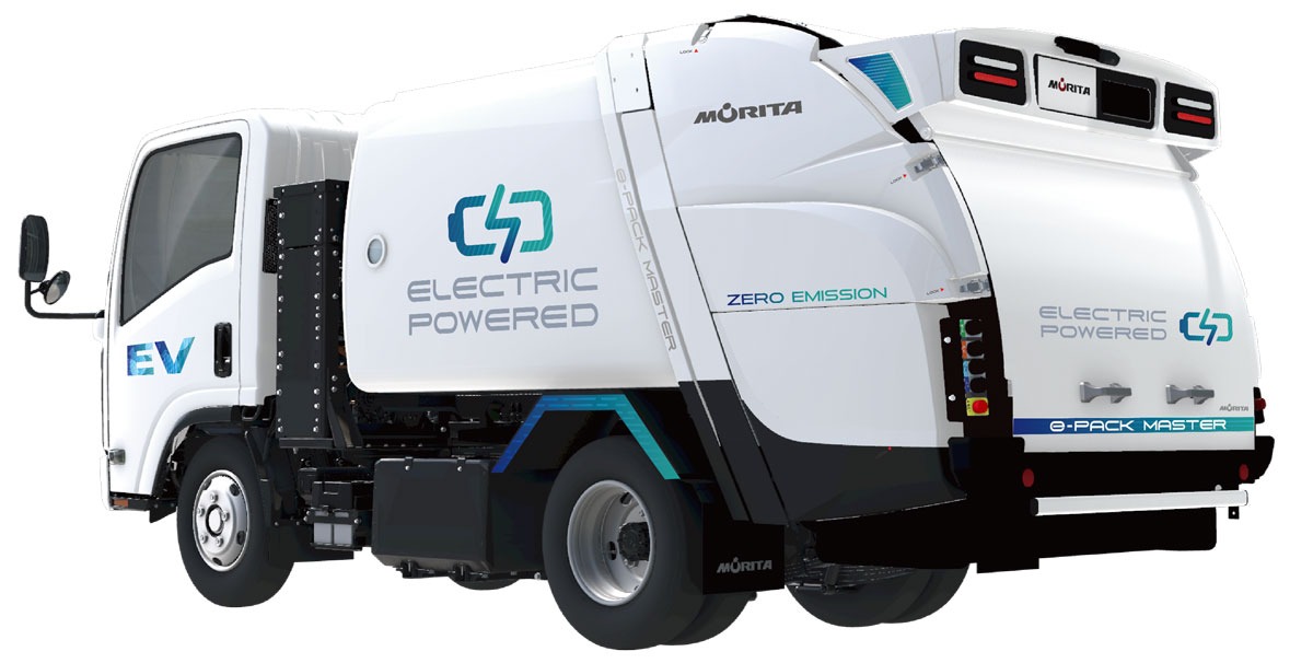 В Японии представили бесшумные электромусоровозы Morita для Isuzu Elf: e-Pack Master и e-Press Master уже готовы к работе