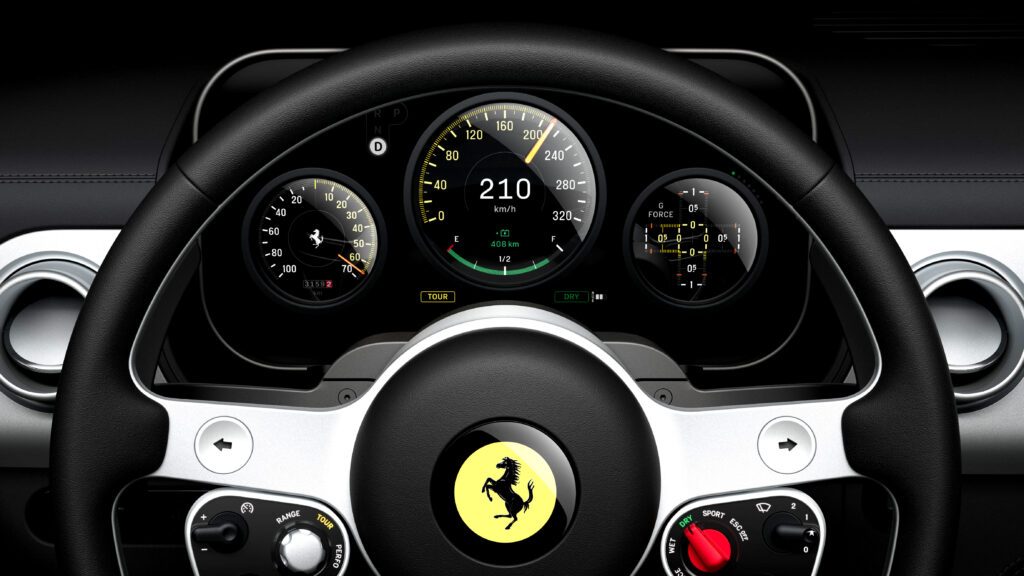 Ferrari Luce: первый электрокар с запасом хода 500 км и настройками от NASA