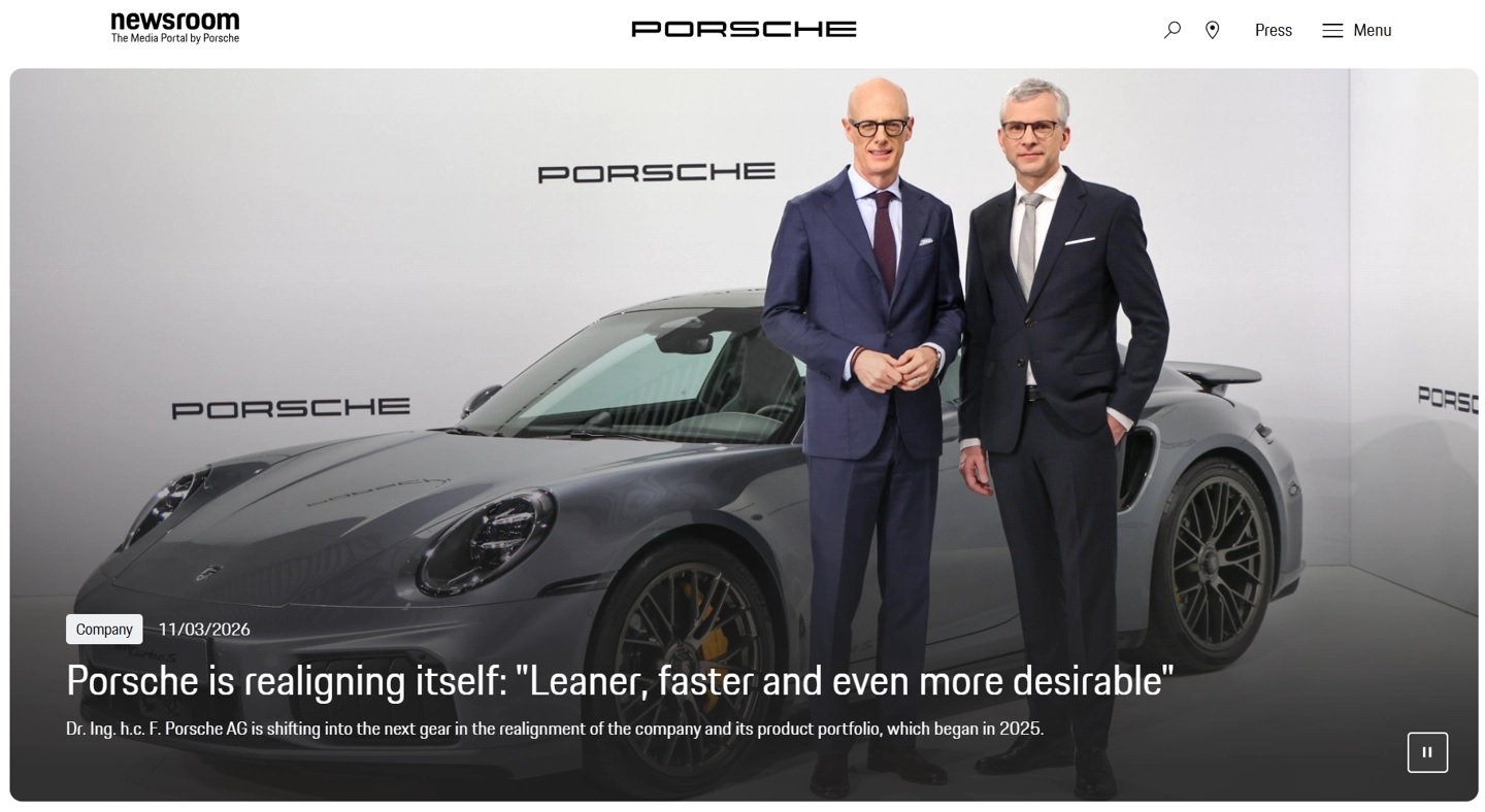 Прибыль Porsche рухнула на 92% в 2025 году