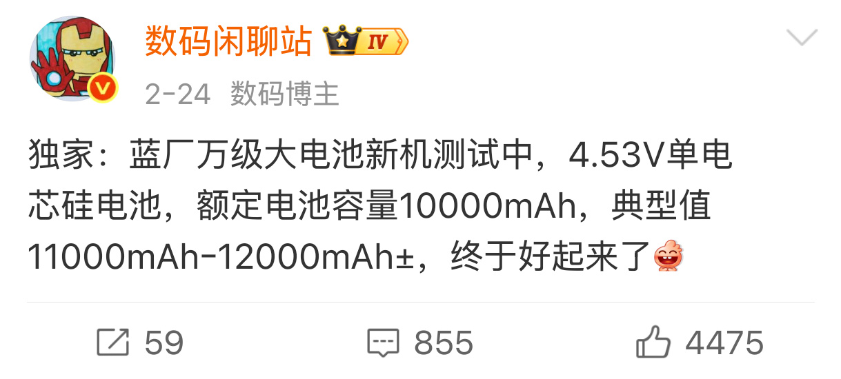 Vivo готовит смартфон с батареей 10 000 мАч — выход уже летом