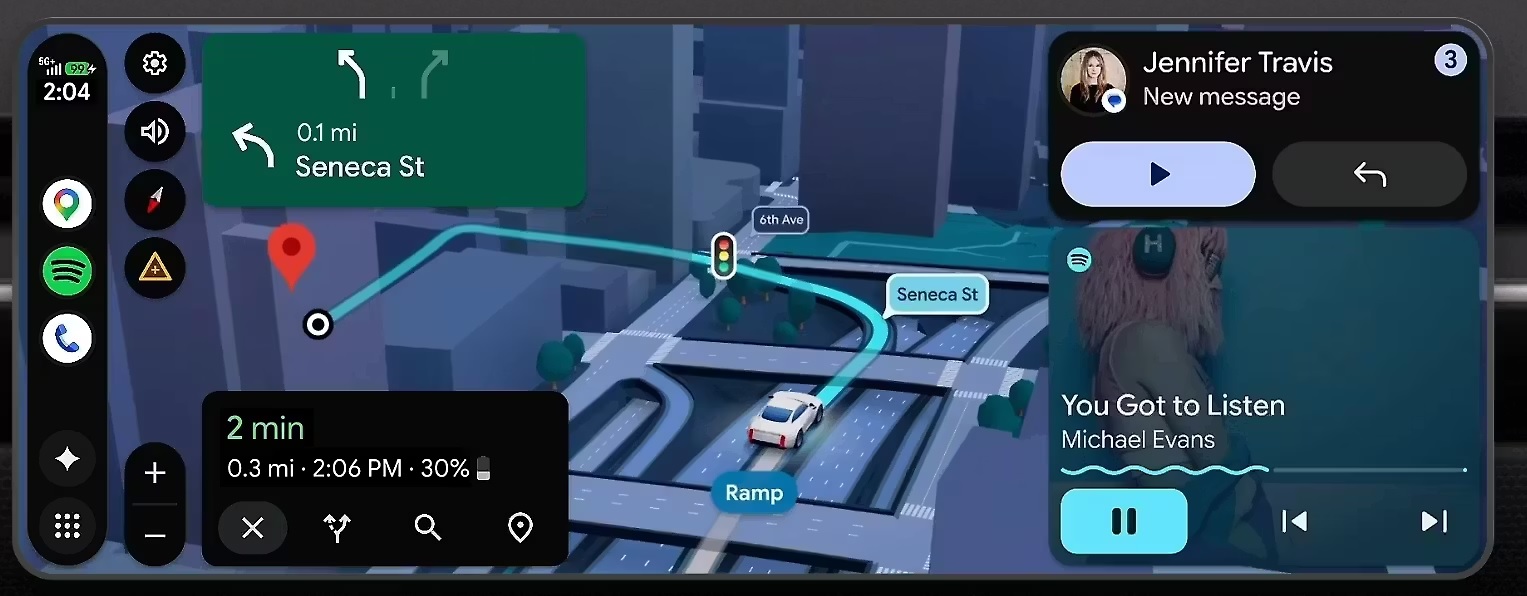 Google обновил Android Auto: анимация, Gemini и 3D-карты