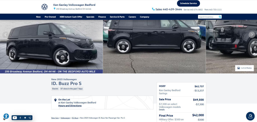 Дилеры США сбрасывают цену VW ID. Buzz на $20 000