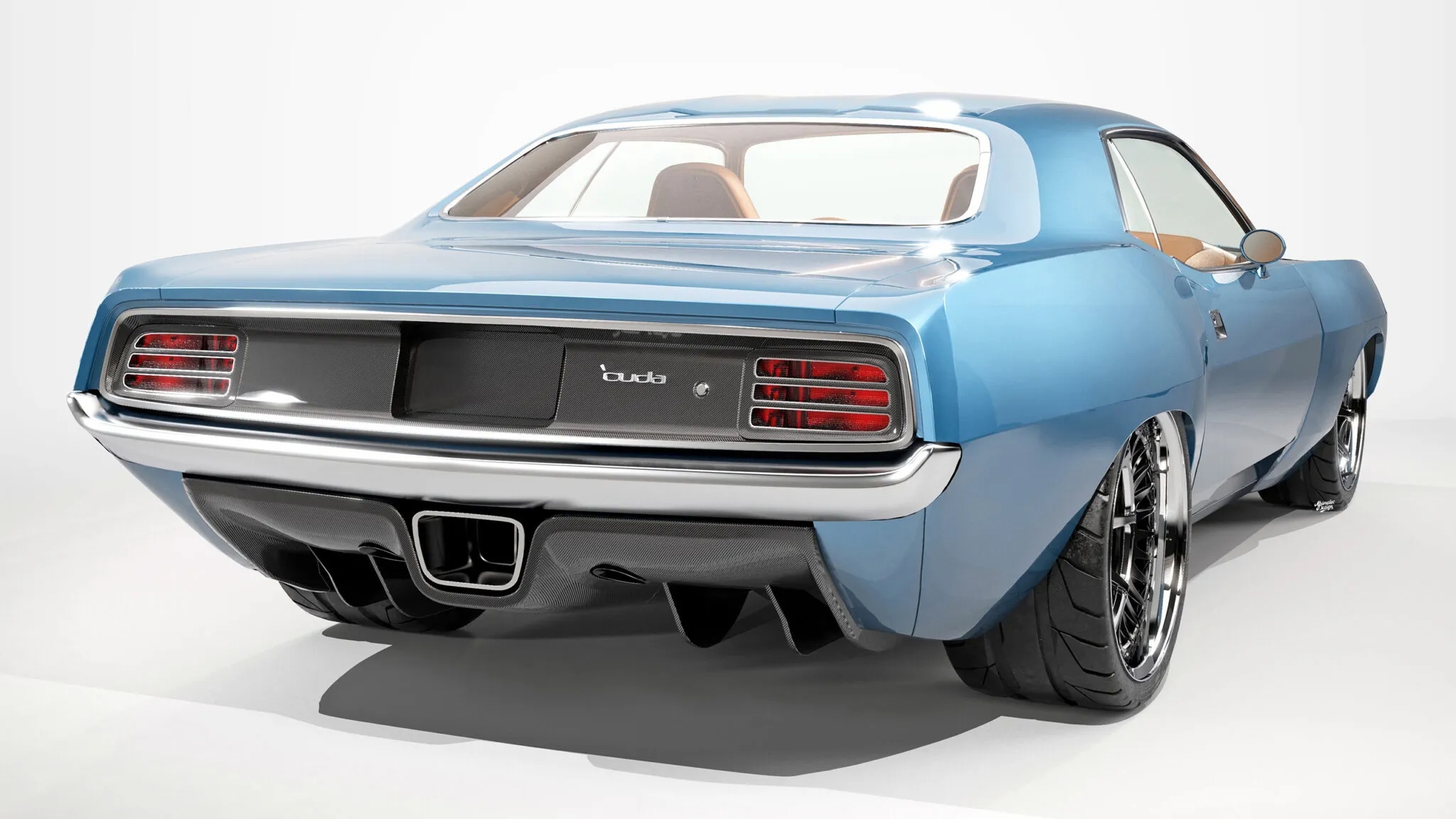 Plymouth Barracuda с мотором W16 от Bugatti показали на рендере
