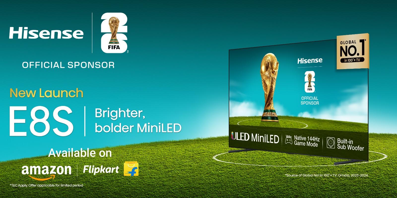 Hisense дебютировал в Индии с Mini-LED линейкой E8S от 57 990 рупий